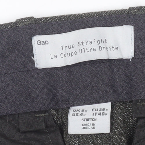 Gap Women's Grey Straight Leg Trousers, Size 4 Regular