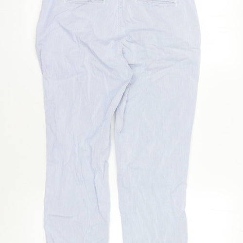 Marks and Spencer Women's Blue Striped Cropped Trousers