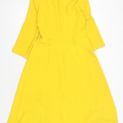 Karen Millen Women's Yellow Long Sleeve Dress, Size 12