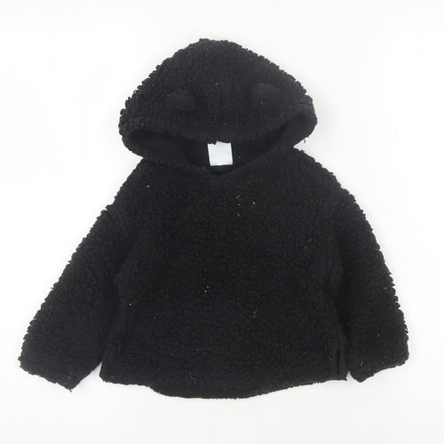 GAP Unisex Baby Black Hooded Pullover Jumper 24 Months