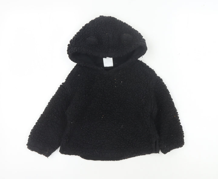 GAP Unisex Baby Black Hooded Pullover Jumper 24 Months