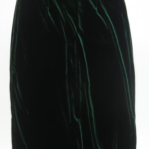 CICCI Women's Green Velvet Dress XL Zip Closure