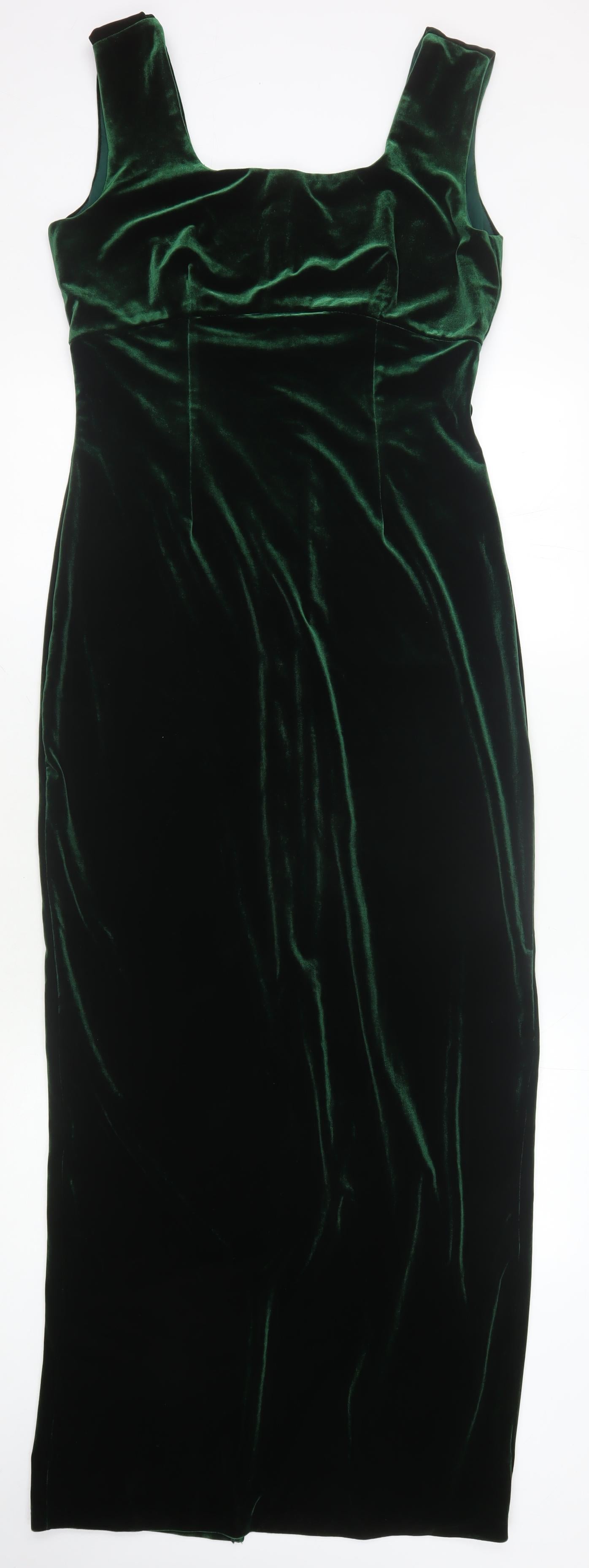 CICCI Women's Green Velvet Dress XL Zip Closure