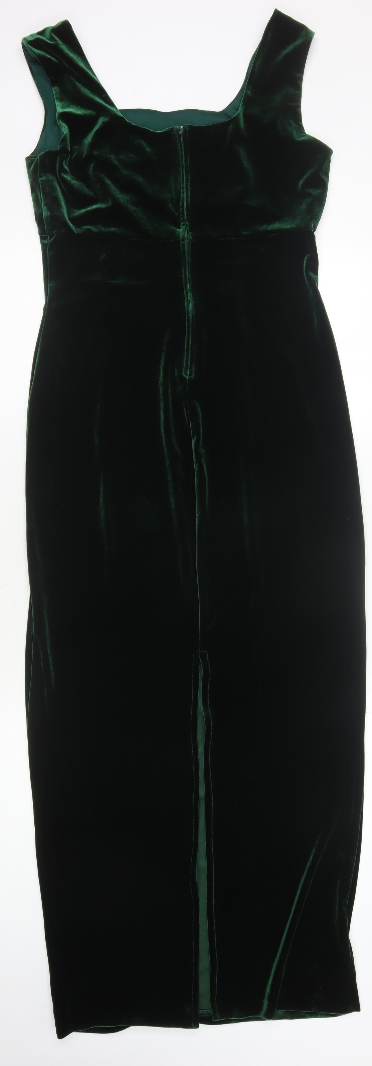 CICCI Women's Green Velvet Dress XL Zip Closure