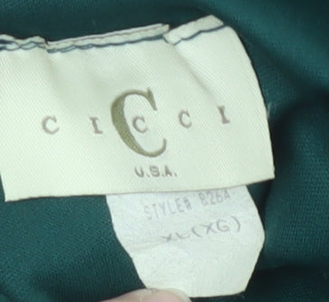 CICCI Women's Green Velvet Dress XL Zip Closure