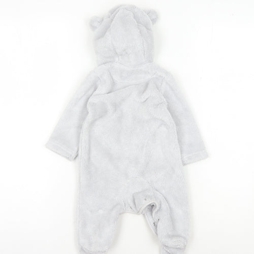 The Little White Company Grey Unisex Babygrow 3-6 Months