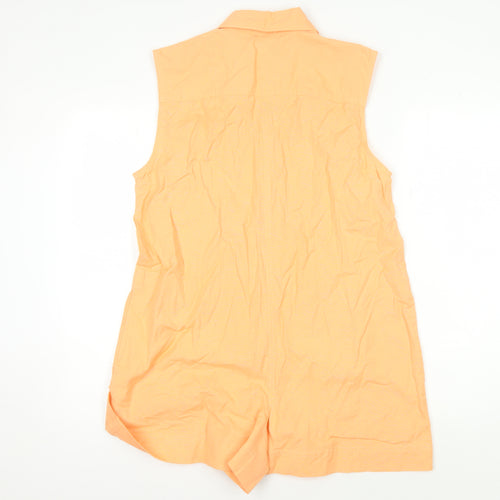 ASOS Design Women's Orange Sleeveless Collared Playsuit Size 6
