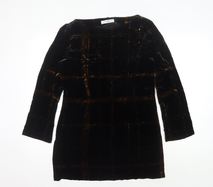 Planet Women's Black Check Velvet Dress Size 10