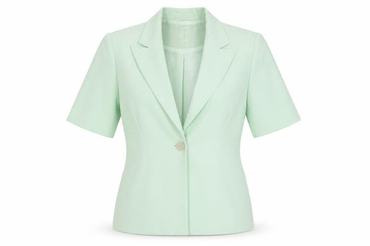 Front view of Country Casuals Green Petite Blazer Women, size 8