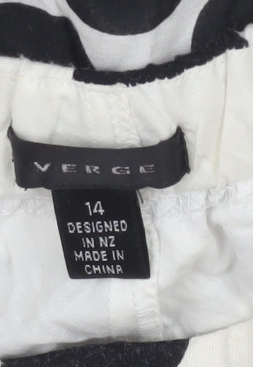 Verge Women's Black Ivory Polka Dot Skirt Size 14