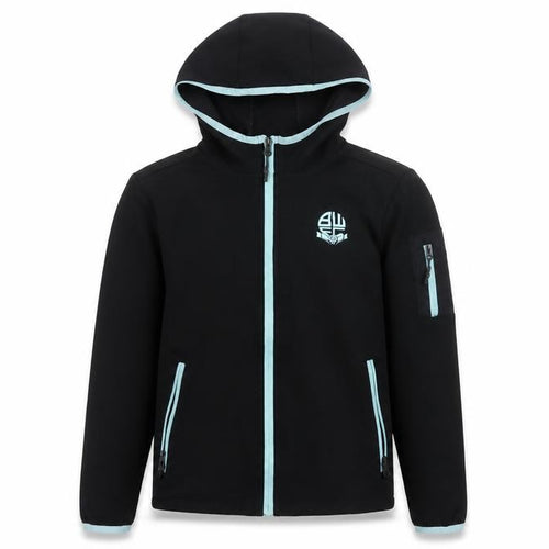 BWEC Girls Black Hooded Track Jacket, 10-11 Years, Activewear
