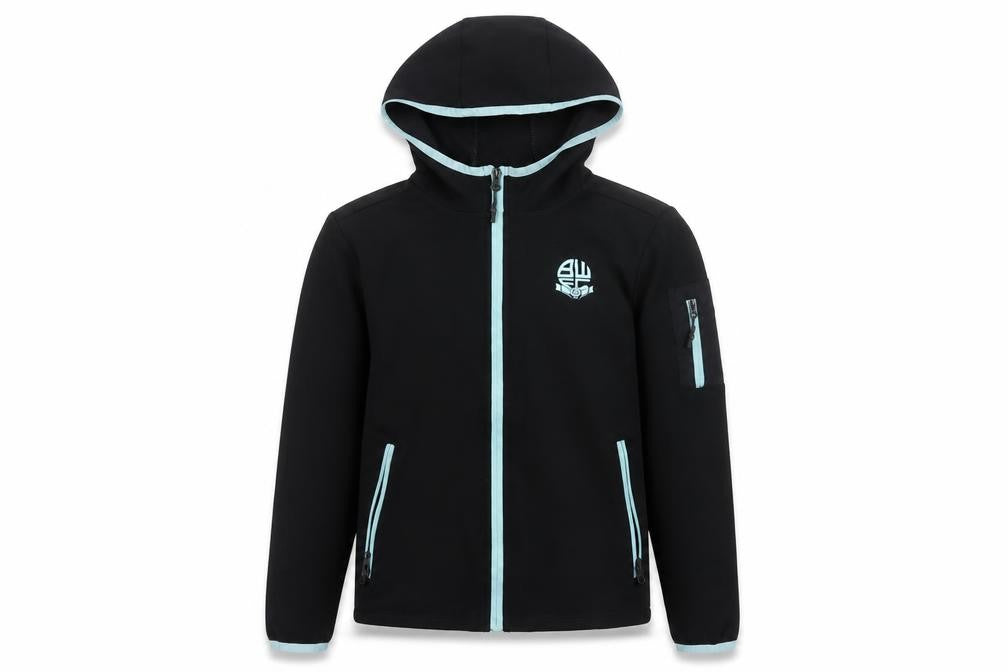 BWEC Girls Black Hooded Track Jacket, 10-11 Years, Activewear
