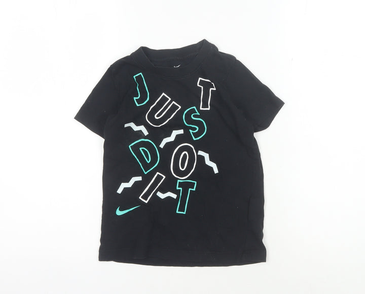 Nike Girls Black Graphic T-Shirt 6-7 Years Sports Style