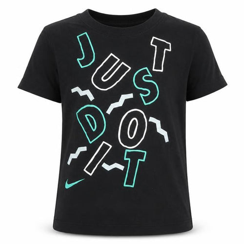 Nike Girls Black Graphic T-Shirt 6-7 Years Sports Style
