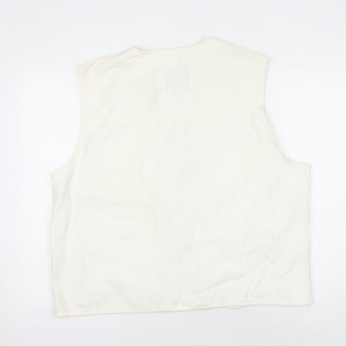 ASOS Men's White Cotton Waistcoat XL with Pockets
