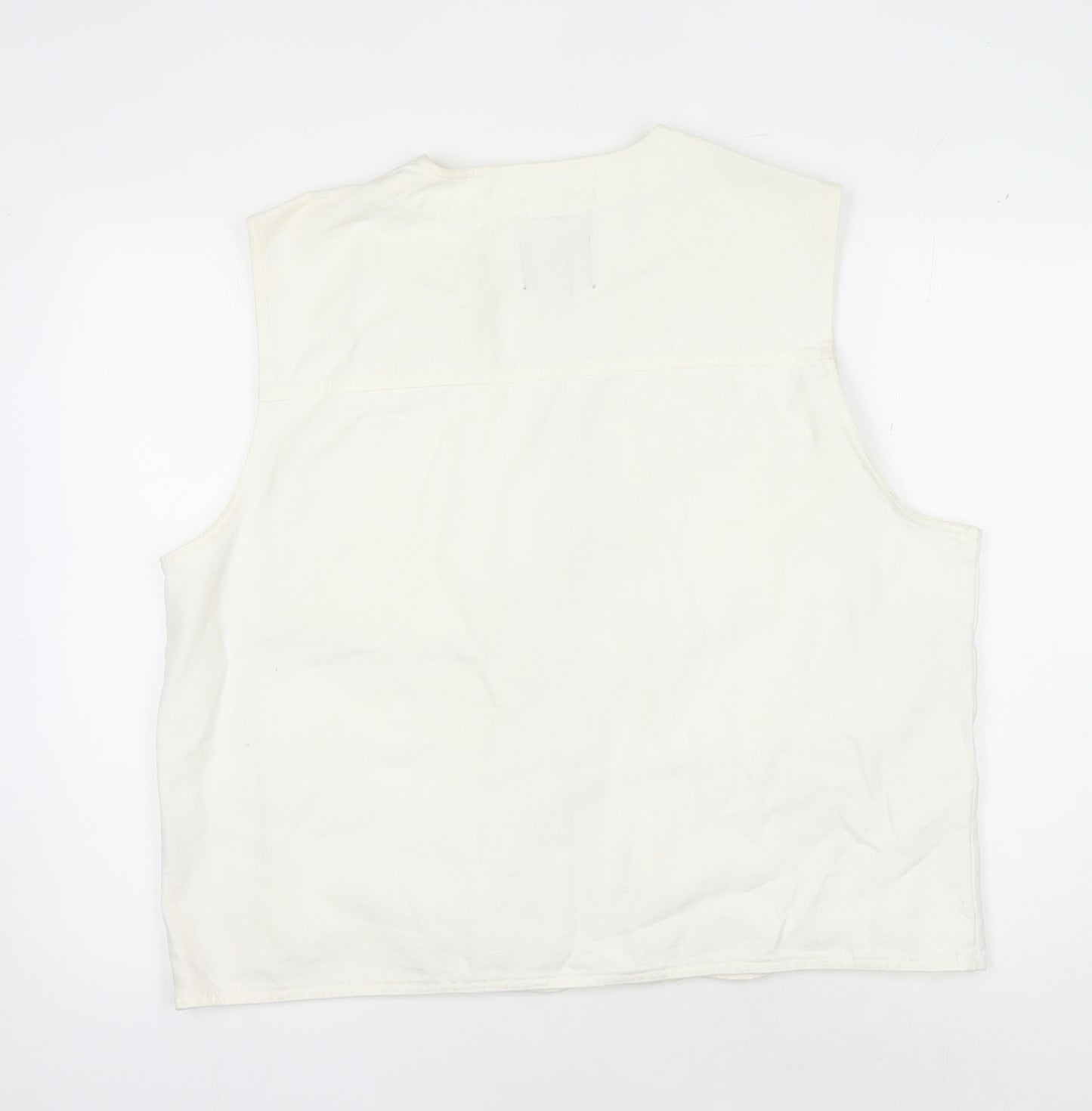 ASOS Men's White Cotton Waistcoat XL with Pockets