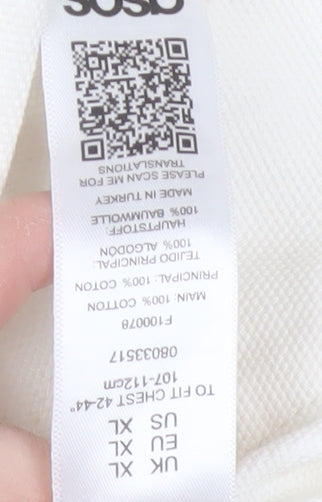 ASOS Men's White Cotton Waistcoat XL with Pockets