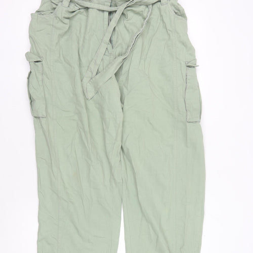 Marks and Spencer Women's Green Wide-Leg Trousers XL