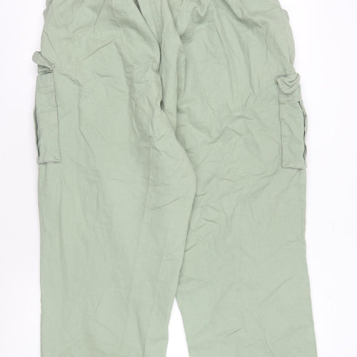 Marks and Spencer Women's Green Wide-Leg Trousers XL