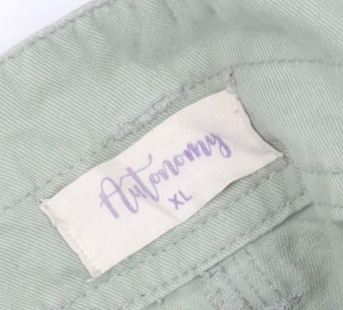 Marks and Spencer Women's Green Wide-Leg Trousers XL