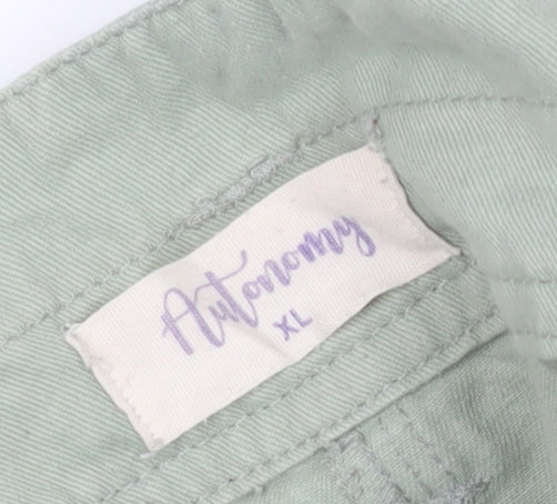 Marks and Spencer Women's Green Wide-Leg Trousers XL
