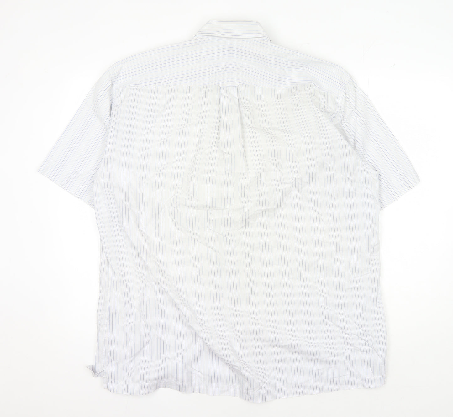 Austin Reed Men's White XL Striped Short Sleeve Shirt