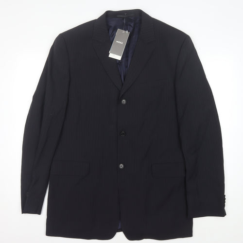 Mexx Men's Blue Striped Blazer Jacket Size UK 42