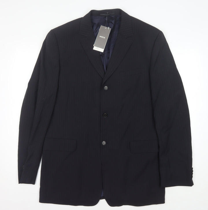 Mexx Men's Blue Striped Blazer Jacket Size UK 42