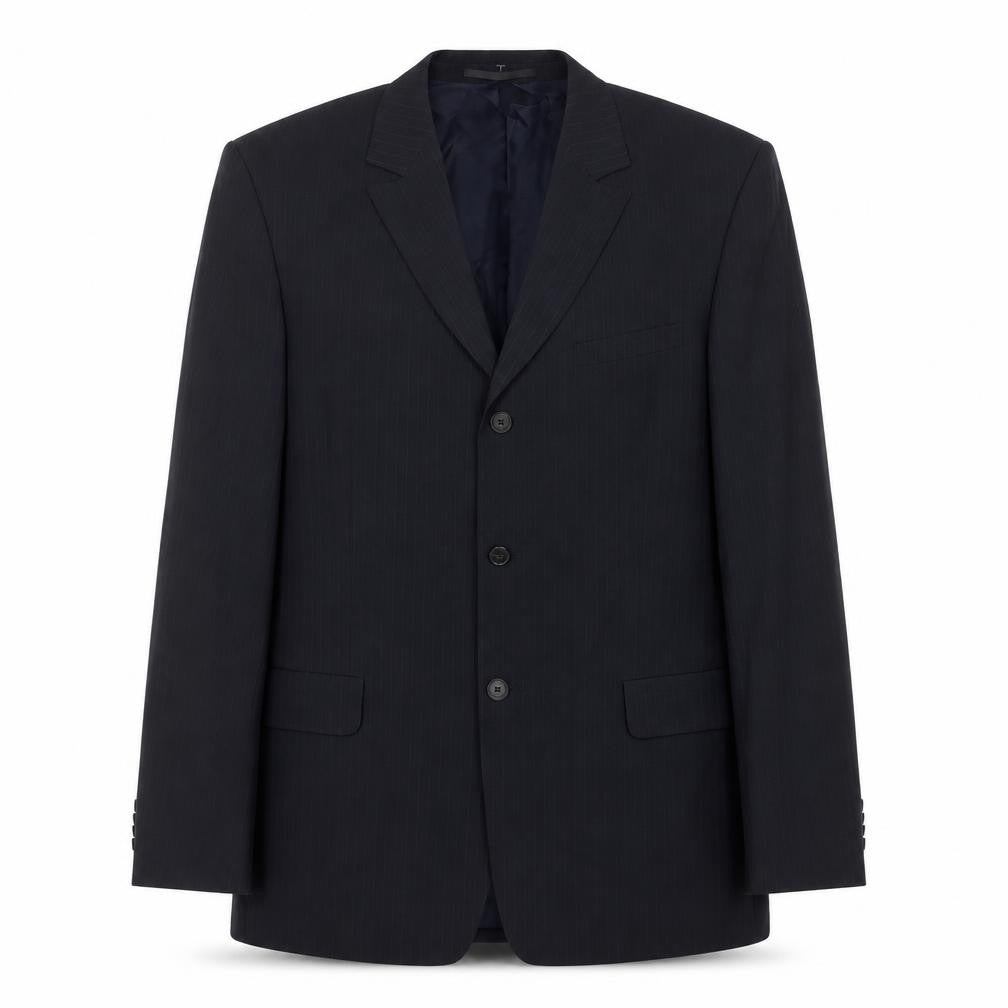 Front view of Mexx Men's Blue Striped Blazer Jacket, size UK 42