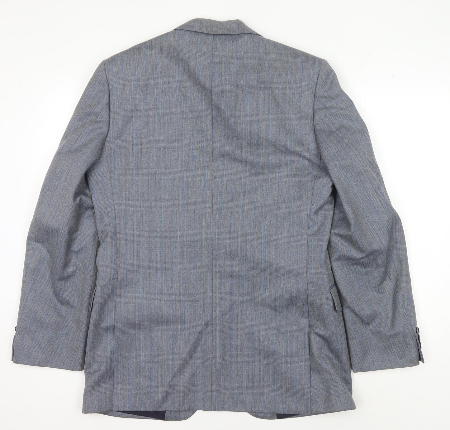 Powell's Grey Men's Blazer, Size 39R, Wool, Two-Button, Stripe