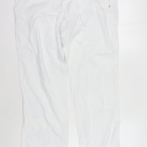 Mexx Women's White Trousers Size 12 Button Closure