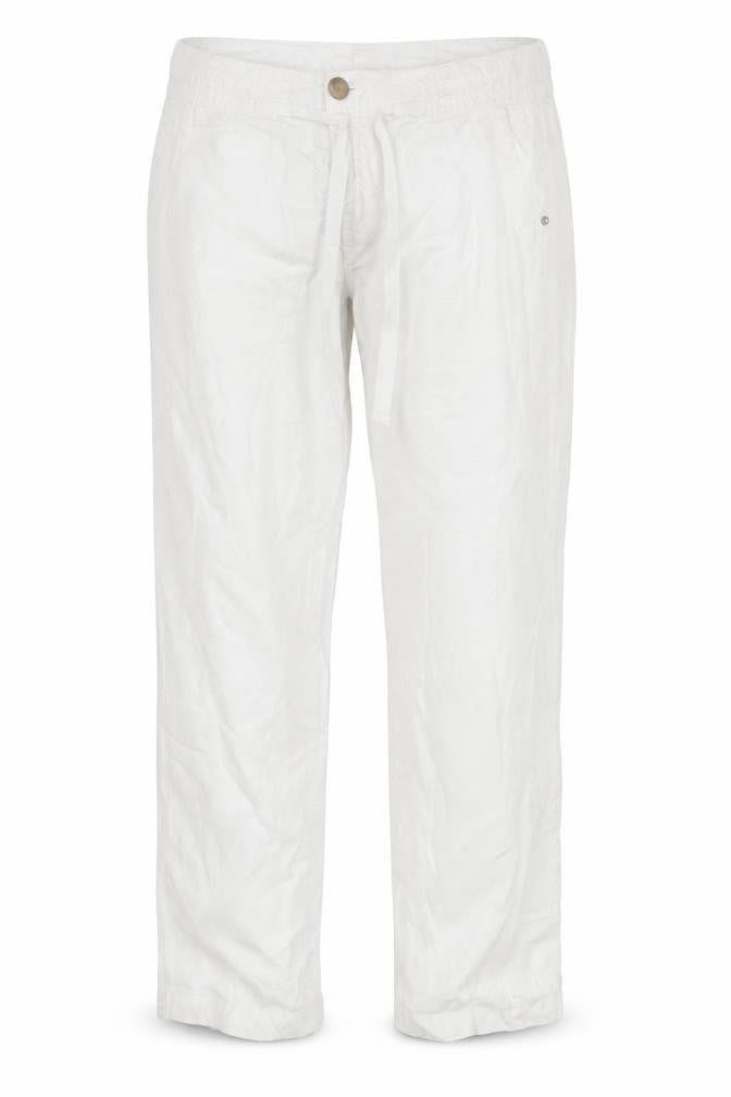 Front view of Mexx Women's White Trousers, size 12, Button Closure