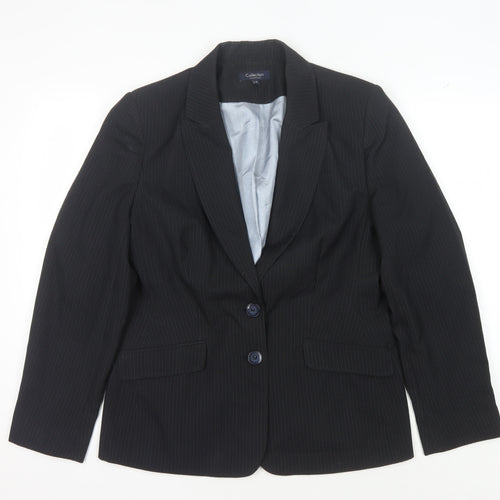 Debenhams Women's Black Pinstripe Blazer Size 14