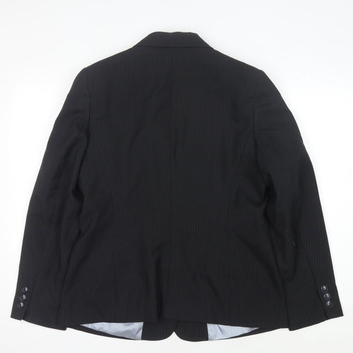 Debenhams Women's Black Pinstripe Blazer Size 14