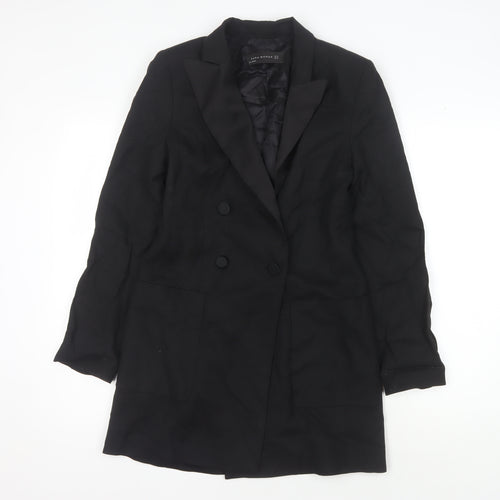 Zara Women Black XS Double-Breasted Blazer