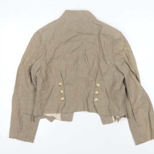 McGregor Women's Beige Cropped Linen Jacket Size 10