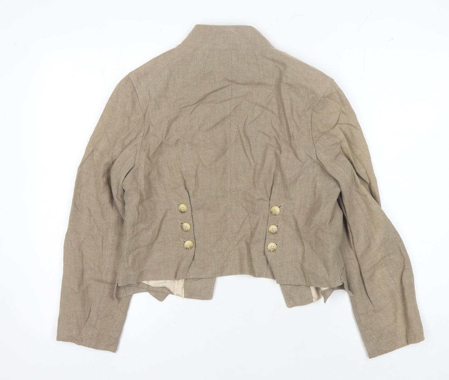 McGregor Women's Beige Cropped Linen Jacket Size 10