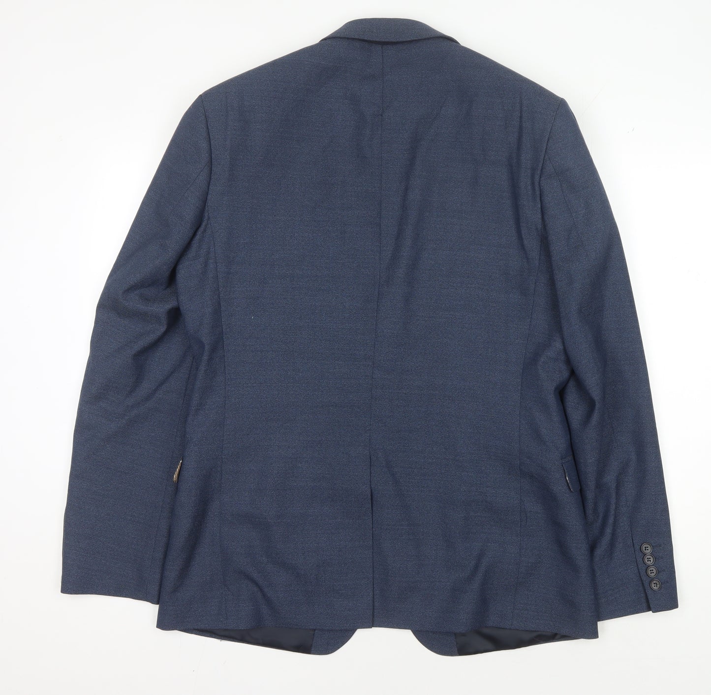 Ben Sherman Men's Blue Single Breasted Wool Blend Blazer Jacket Size 42 Regular