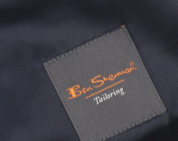 Ben Sherman Men's Blue Single Breasted Wool Blend Blazer Jacket Size 42 Regular