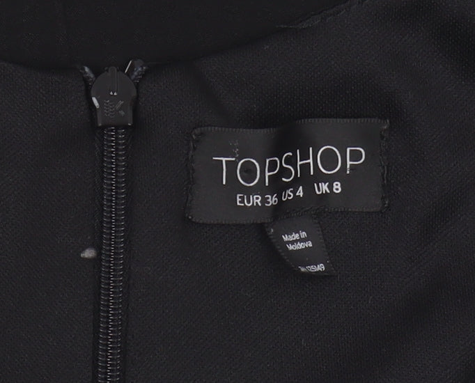 Topshop Black Playsuit, Women's Size 8, Party/Cocktail Wear