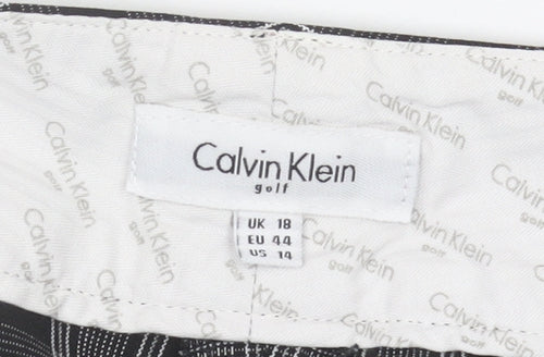 Calvin Klein Women's Black Check Trousers Size 18