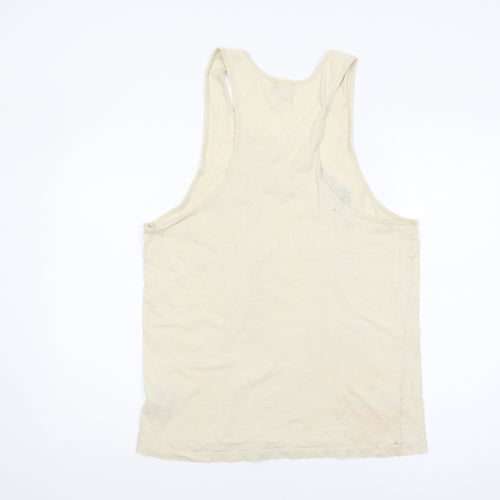 Jack & Jones Beige Floral Sleeveless Men's T-Shirt S