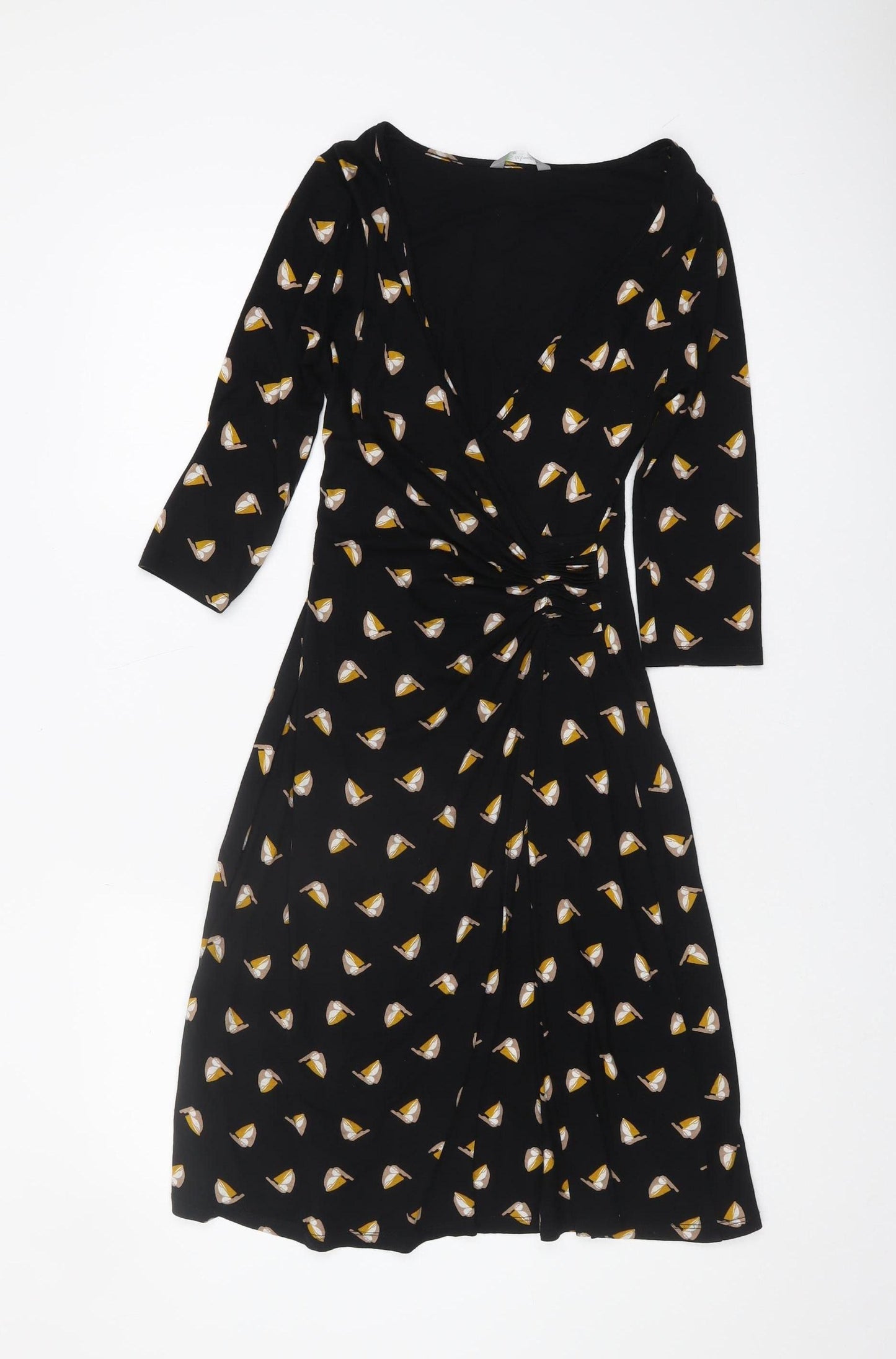 Marks and Spencer Women's Black Wrap Dress, Size 8 Petite
