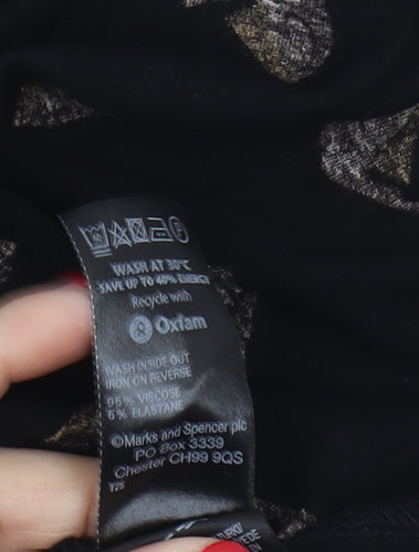 Marks and Spencer Women's Black Wrap Dress, Size 8 Petite