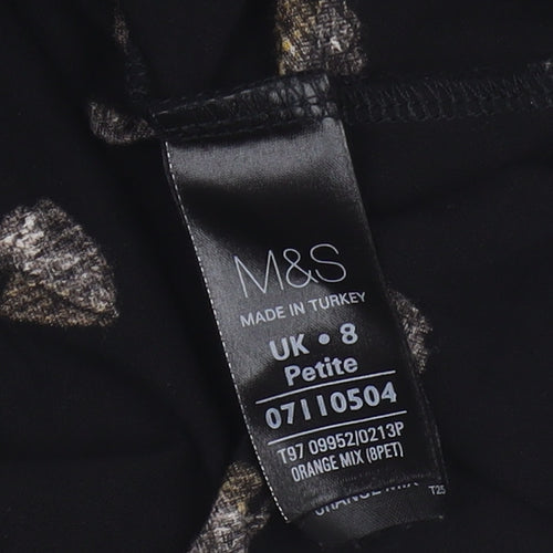 Marks and Spencer Women's Black Wrap Dress, Size 8 Petite