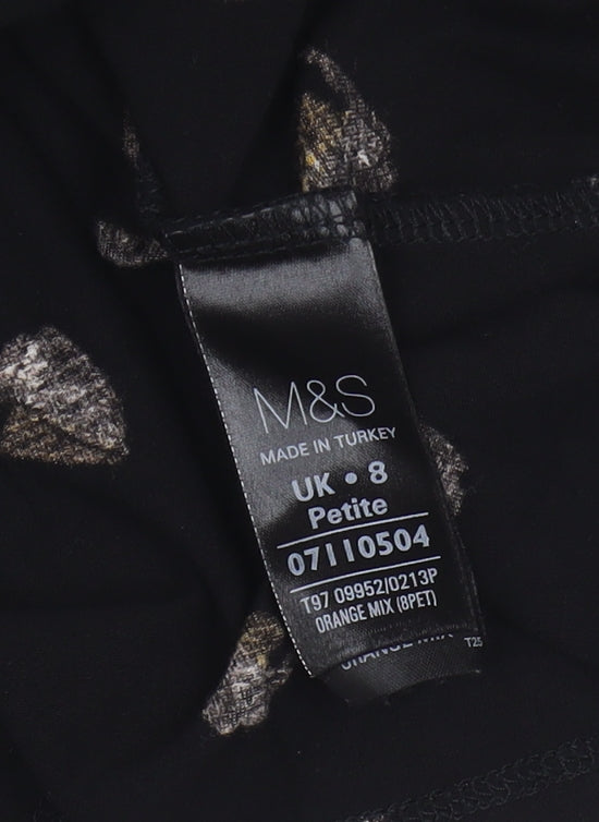 Marks and Spencer Women's Black Wrap Dress, Size 8 Petite
