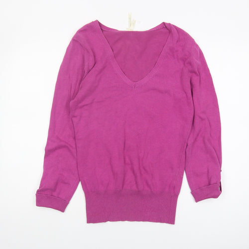 Red Herring Women's Pink V-Neck Pullover Jumper - Size S