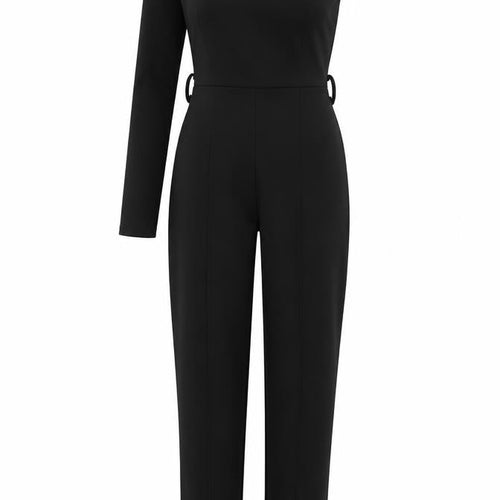 Missguided Women's Black One Shoulder Jumpsuit Size 8