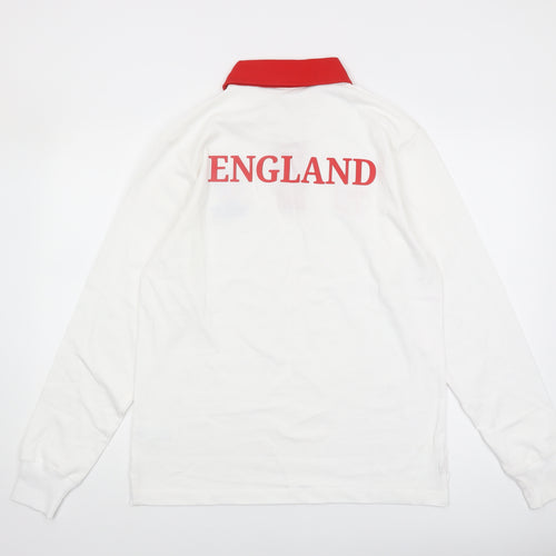 Cotton Division Men's White Medium Rugby Sweatshirt