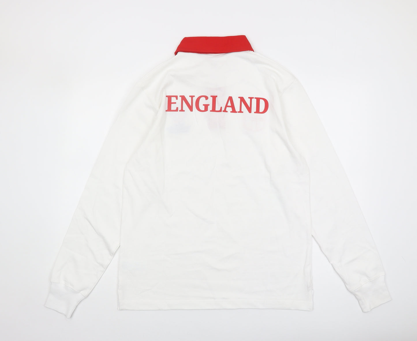 Cotton Division Men's White Medium Rugby Sweatshirt